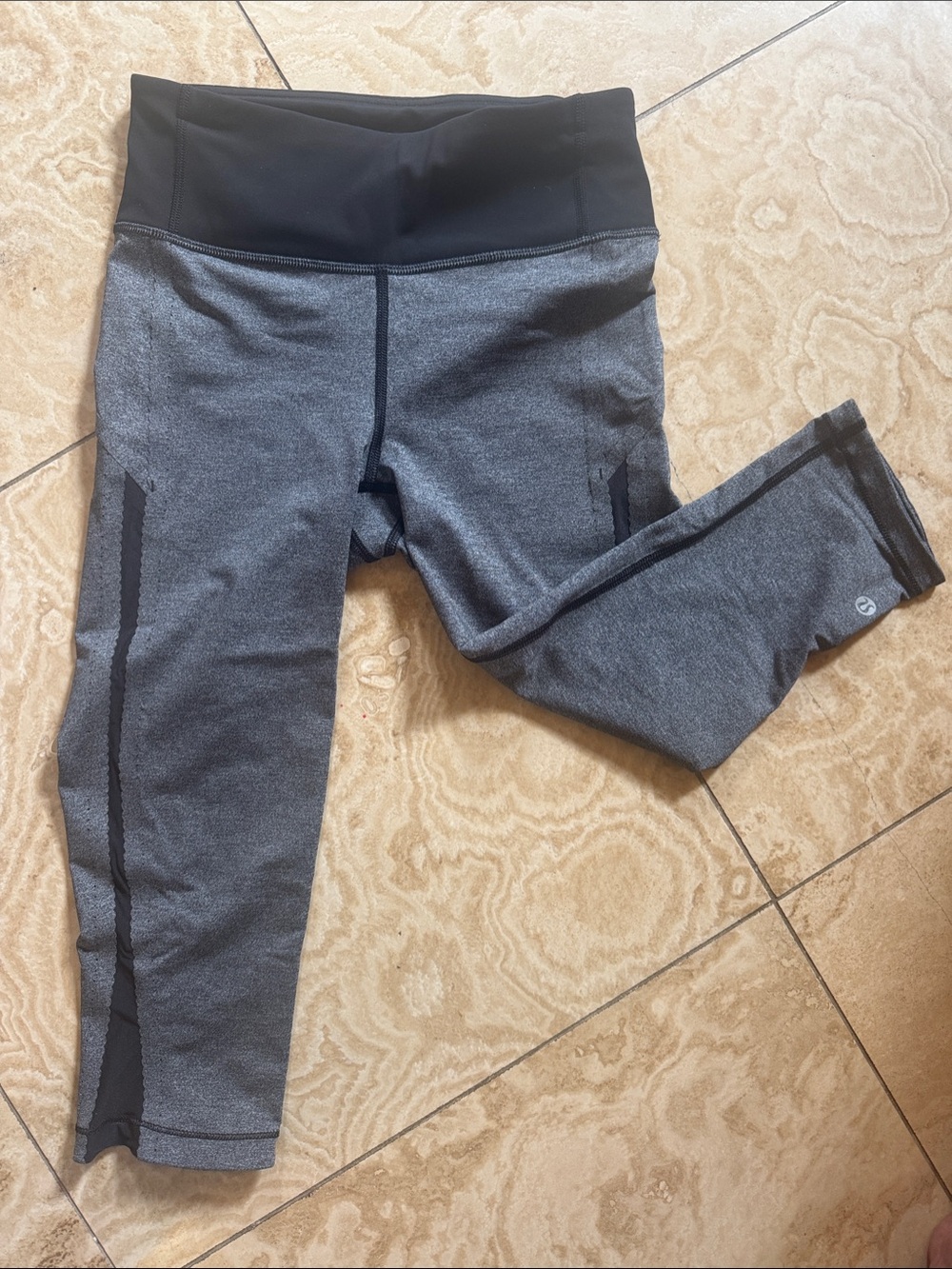 lululemon athletica Heather Gray and Black High-Rise Leggings